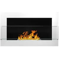 Selsey Astralis - Wandkamin / Bioethanol-kamin Mit Sicherheitsglas, Rechteckig, 65 X 40 Cm (weiß Hochglanz)