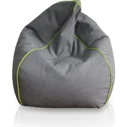 KINZLER Sitzsack, Leinenoptik mit Neon-Piping, Apfelgrün