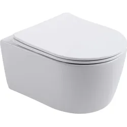 BELVIT PRO Wand-WC randlos weiß mit Softclose WC-Sitz RIM-OFF Design hygienisch & modern