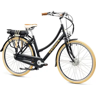 Tretwerk Aurora E Bike Damen 28 Zoll Elektrofahrrad 165 - 185 cm retro Hollandrad E Damenfahrrad - Schwarz