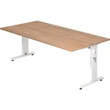 Hammerbacher Schreibtisch VOS2E Nussbaum / Weiß