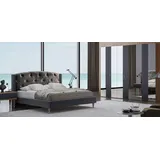 JVmoebel Komplettschlafzimmer Modernes Chesterfield Schlafzimmer Set Designer Doppelbett, (4-tlg., Bett, Kleiderschrank, 2x Nachttische), Made in Europa grau