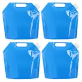 4 STK Wasserkanister 5L, Faltbarer Wasserkanister Faltbar, Camping Trinkwasserkanister, Faltkanister, Wasserbehälter Foldable Wassersack, Tragbarer Wasserbeutel für Outdoor Camping Wasser Kanister
