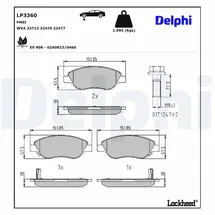 Delphi Bremsbelagsatz, Scheibenbremse