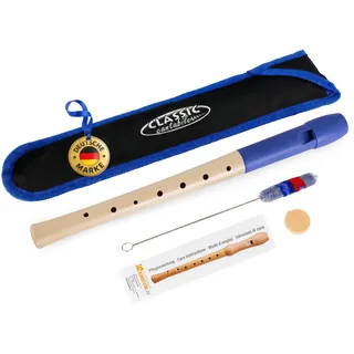 Classic Cantabile Pivella Blockflöte Blau, deutsche Griffweise
