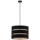 LINDBY Hängeleuchte Tsomo, Ø 40 cm, schwarz, Stoff, E27