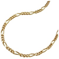 Schmuck Krone Goldkette 1,4mm Figarokette Halskette Collier aus 14Kt 585 Gold Gelbgold 50cm, Gold 585