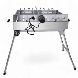Grillpeter Mangal Kairat Schaschlik Grill mit 9er Spießdreher 230V Motor 10 Spieße