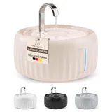 PrettyPaw Katzenbrunnen Aqua Flow Pro [NEUEINFÜHRUNG] Super leiser, BPA-freier 3L Trinkbrunnen für Katze mit LED und Aktivkohlefilter I Leicht zu reinigender Katzen Trinkbrunnen I Aqua Flow (Beige)
