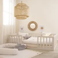 roba Bodenbett Montessori 70 x 140 cm Holz grau