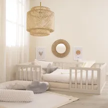 roba Bodenbett Montessori 70 x 140 cm Holz grau