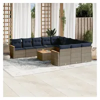 vidaXL Gartensofa-Set 12-tlg. grau