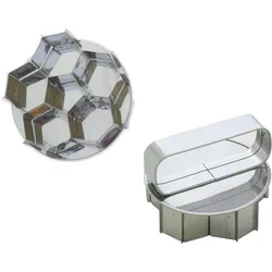 Schneider - Brötchendrücker aus Edelstahl, Fußballmotiv, Ø 8,0 cm, 5 Sechsecke 1 Fünfeck