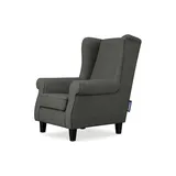 Konsimo Ohrensessel Miles Webstoff 82 x 105 x 97 cm Grau