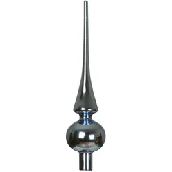 Christbaumspitze Glas 26cm - Eisblau glänzend
