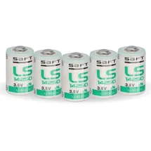 Saft 5x Saft Lithium 3,6V Batterie LS 14250 - 1/2 AA - LS14250 Li-SOCl2