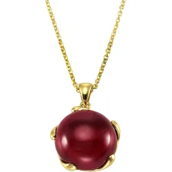 Jamelli Anhänger mit Kette 925 Silber vergoldet syn. Granat