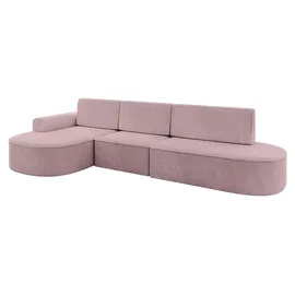 altdecor Eckcouch Cord 5-Sitzer Rosa