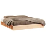 vidaXL Massivholzbett 200 x 200 cm Braun