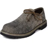 PAULGOS Trachtenschuhe Antik Echt Leder Haferlschuhe Haferl in 3 Farben (42, Mitternachtsgrau) - 42 EU