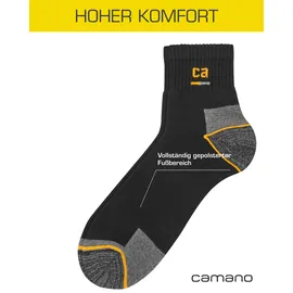 CAMANO Arbeitssocken 9-Paar Schwarz/Gelb 47-49