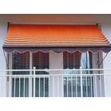 Angerer Klemmmarkise 400 cm) breit, braun orange gestreift)