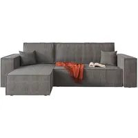 P & B Ecksofa, Grau, Textil, 5-Sitzer, Eckteil, L-Form, links montierbar, rechts montierbar, 246x142 cm, Rückenschale, Wohnzimmer, Sofas & Couches, Wohnlandschaften, Ecksofas