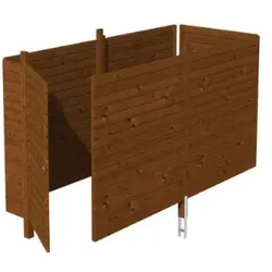 Skan Holz Abstellraum C3 für Carports - Profilschalung-nussbaum