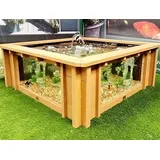 Clear View Garden Aquarium Lotus Gartenteich, quadratisch mit Fenstern