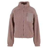 URBAN CLASSICS Ladies Sherpa Mix Jacket in Rosa, Größe