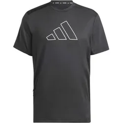 ADIDAS Herren Shirt Train Icons Big Logo Training, BLACK/WHITE, XL