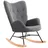 Homcom Schaukelstuhl 70 x 96 x 65 cm Grau gepolstert