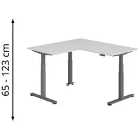Hammerbacher XDSMW1608 elektrisch höhenverstellbarer Schreibtisch lichtgrau rechteckig, T-Fuß-Gestell grau