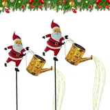 Carziyer Laterne Weihnachtsmann, Solar, Dekoration für den Außenbereich, LED-Beleuchtung, Kettle Lights, Solar-Gießkanne, Weihnachtsdekoration, für den Außenbereich, IP65, wasserdicht für Weg, Hof und