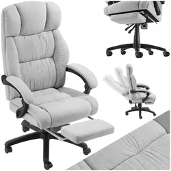 tectake® Bürostuhl, dicke Polsterung mit weichem Velours, ergonomische Form, Belastbarkeit 120 kg