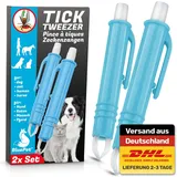 BluePet 2x Zeckenpinzette, Automatische Zeckenzange, Zeckenentferner Zeckenhaken