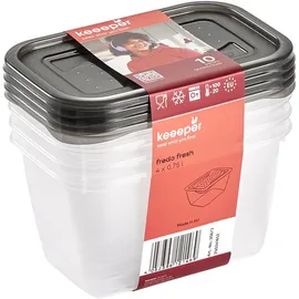 KEEEPER Frischhaltedose eckig transparent 0,75 l 4-teilig