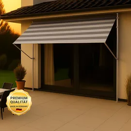 Angerer Klemmmarkise Premium 300 cm hellgrau/weiß