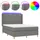 vidaXL Boxspringbett mit Matratze & LED Dunkelgrau 140x200 cm Stoff