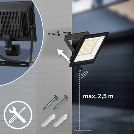 Briloner LED Strahler außen mit Bewegungsmelder Kunststoff/Metall 17,5x21x4 cm 50W 4500lm Schwarz