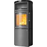 Kaminofen HARK 44-5.8 GT ECOplus 8 kW - Ofenkacheln: Schwarz-Glänzend - Korpus: titan