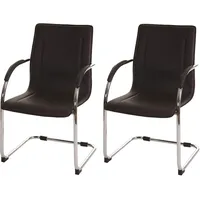 MCW 2er-Set Konferenzstuhl Perm, Besucherstuhl Freischwinger ~ braun