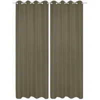 HOMEbasics Ösenschal Atlantika, Taupe, Textil, Uni, 140x235 cm, Wohntextilien, Gardinen & Vorhänge, Fertiggardinen, Ösenschals