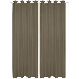 HOMEbasics Ösenschal Atlantika, Taupe, Textil, Uni, 140x235 cm, Wohntextilien, Gardinen & Vorhänge, Fertiggardinen, Ösenschals