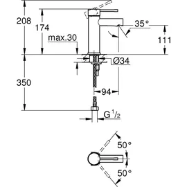 Grohe Essence S-Size Einhandmischer chrom 34294001