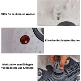 Goplus Fußbadewanne mit Massage & Heizung, Fußbad Massagegerät abnehmbaren Massageperlen, 35-46 °C, Elektrisches Fußbad mit Zeitschaltfunktion