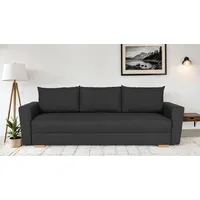 3-Sitzer HOME AFFAIRE "MAGHERA Schlafsofa mit Bettkasten, in hochwertiger Verarbeitung", grau (anthrazit), B:230cm H:79cm T:92,5cm, 100% Polyester, Sofas, mit Wellenunterfederung, pflegeleicht Material, B/H/T 230/92,5/79 cm