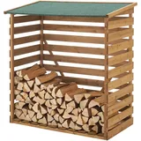 [en.casa] Brennholzunterstand 123x116x64cm Natur