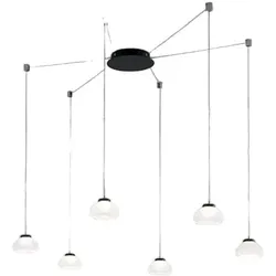 Arabella LED-Hängeleuchter aus Metall und weißem geblasenem Glas 3547-46-102 Fabas Luce