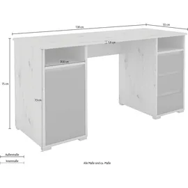 byLIVING Schreibtisch »Lobo«, Breite 138 cm, Artisan Eiche anthrazit,